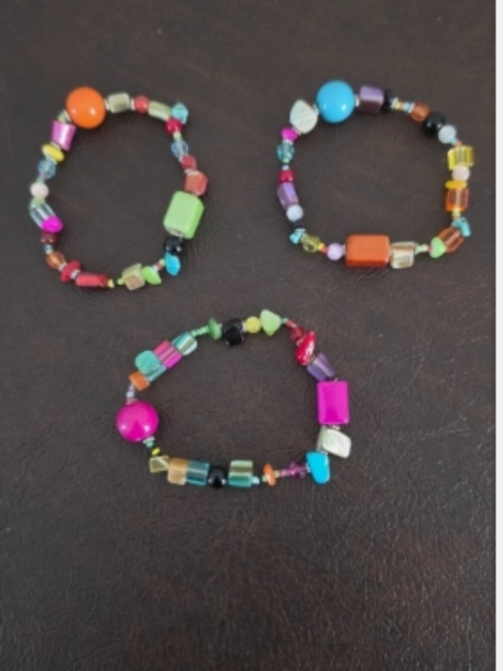 Set of 3 - Multicolor beaded bracelet is a colorful and vibrant